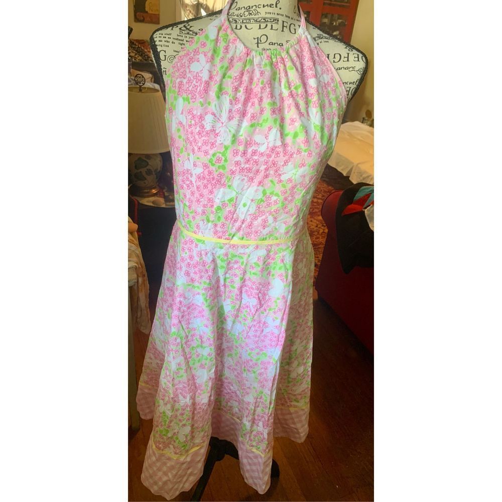 Lilly Pulitzer Butterfly Gingham Halter Dress